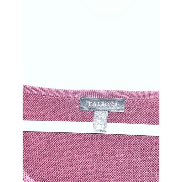 Talbots Burgundy V-Neck Long Sleeve Knit Pullover Sweater Women's Size L - Picture 3 of 9